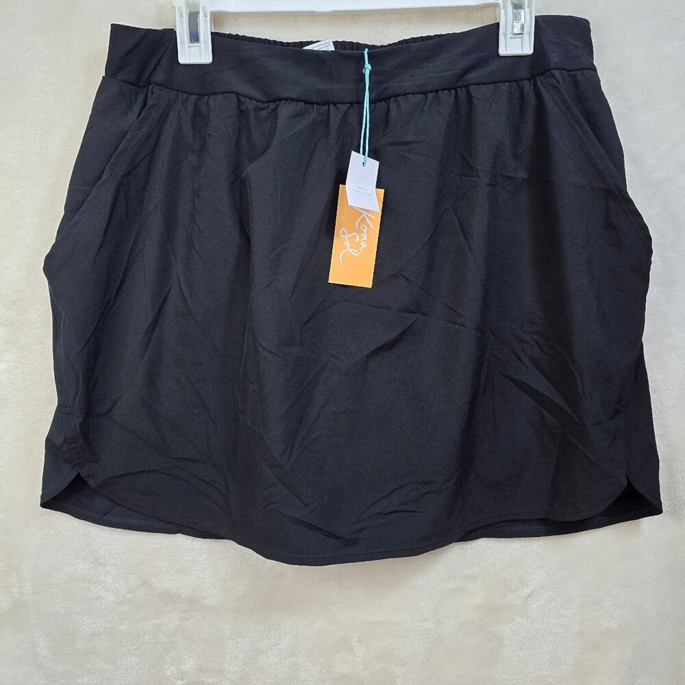 Kona Sol Black Swim Skort with Pockets sz XL(16) NWT